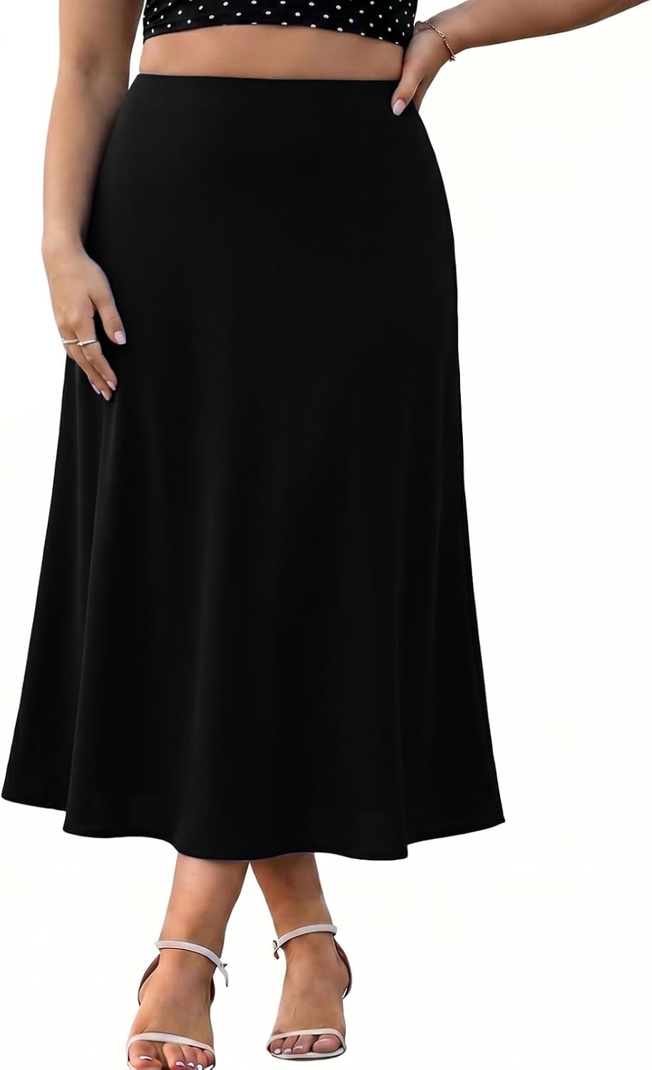 Eytino plus size polka dot mesh maxi skirt, photo 4 of 5