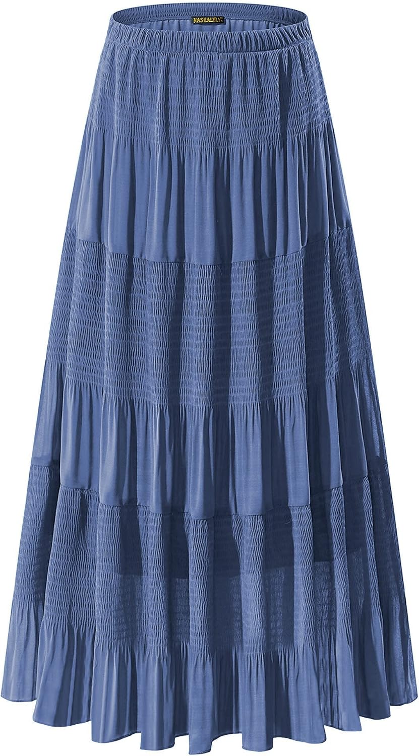 NASHALYLY pleated chiffon A-line maxi skirt, photo 30 of 54