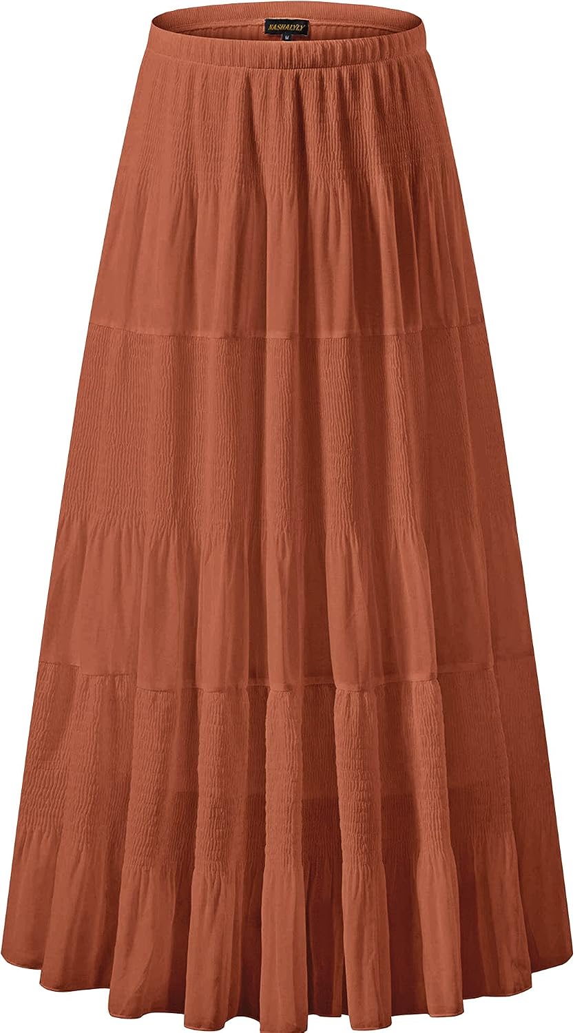 NASHALYLY pleated chiffon A-line maxi skirt, photo 5 of 54