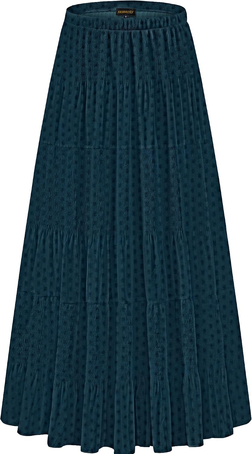 NASHALYLY pleated chiffon A-line maxi skirt, photo 48 of 54
