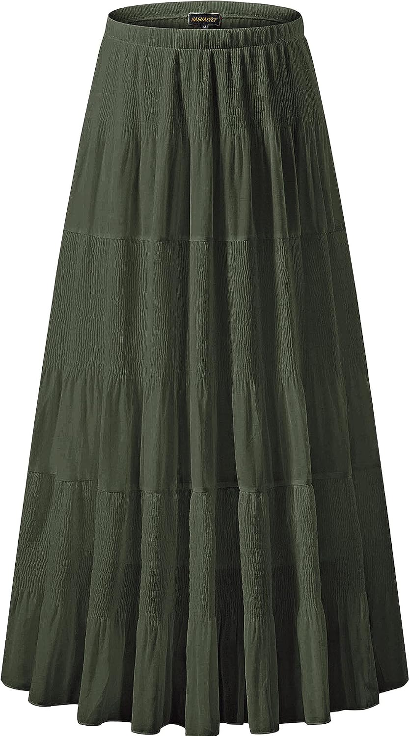 NASHALYLY pleated chiffon A-line maxi skirt, photo 42 of 54