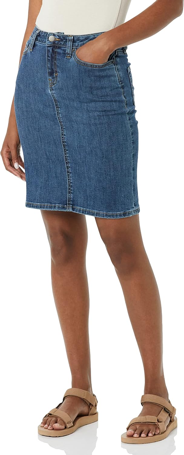 Amazon Essentials classic 5-pocket denim skirt, photo 1 of 4