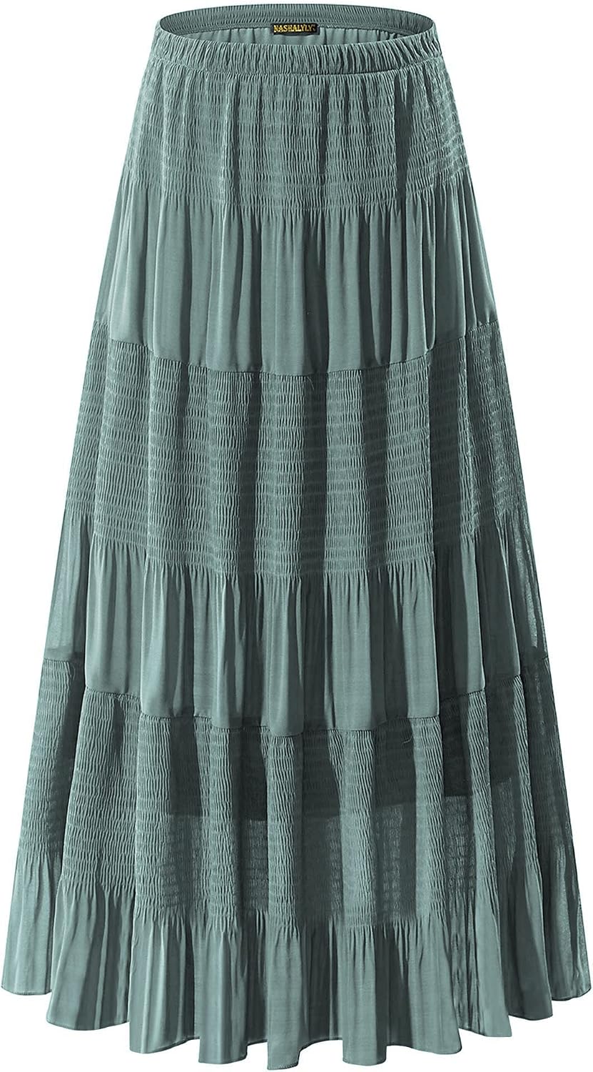 NASHALYLY pleated chiffon A-line maxi skirt, photo 8 of 54
