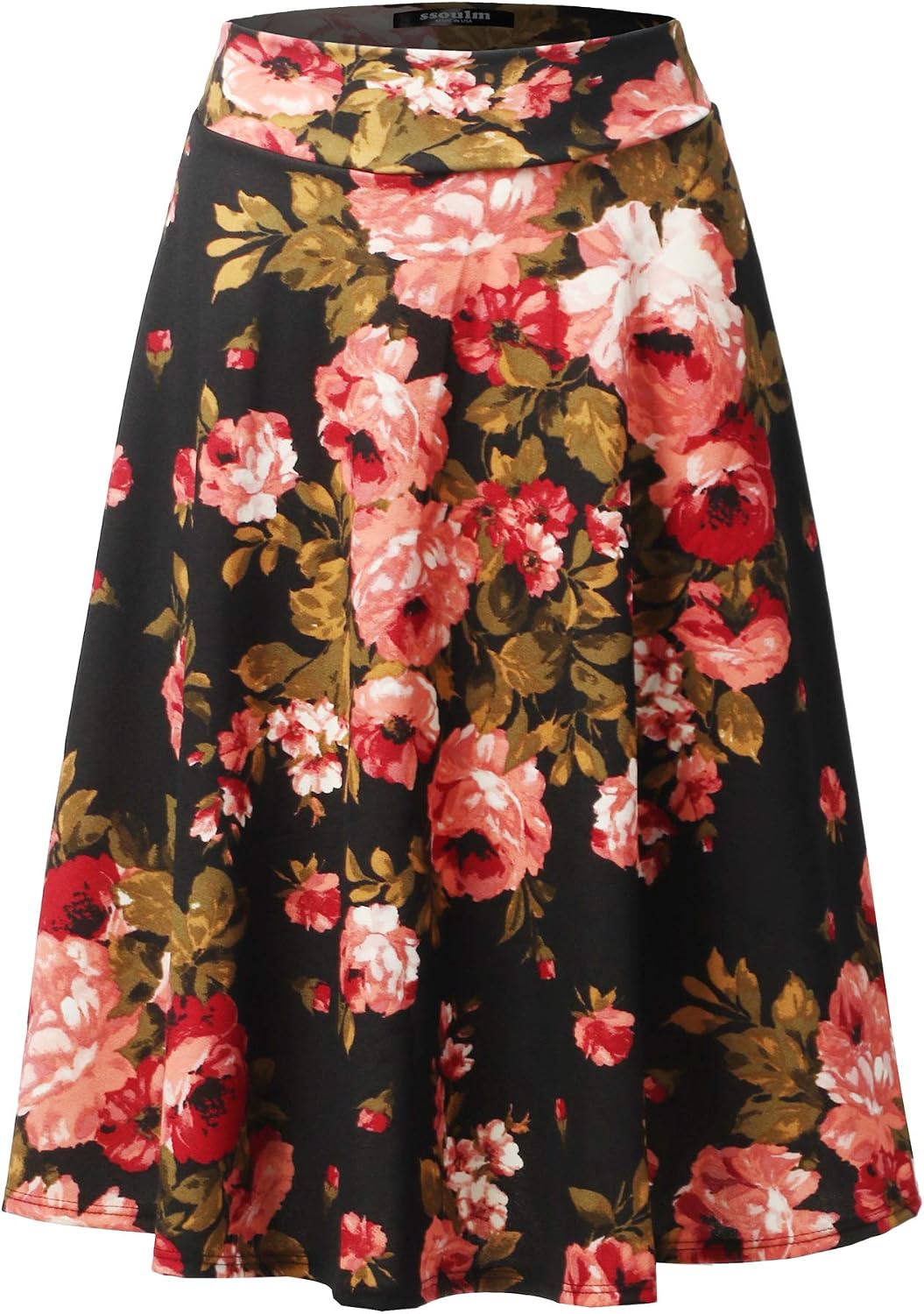 SSOULM stretch high-waist A-line midi skirt, photo 4 of 21