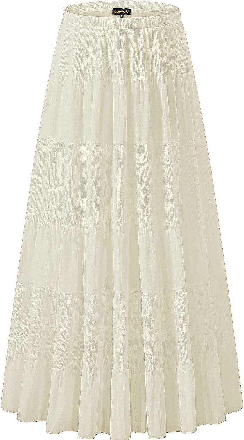 NASHALYLY pleated chiffon A-line maxi skirt, photo 20 of 54