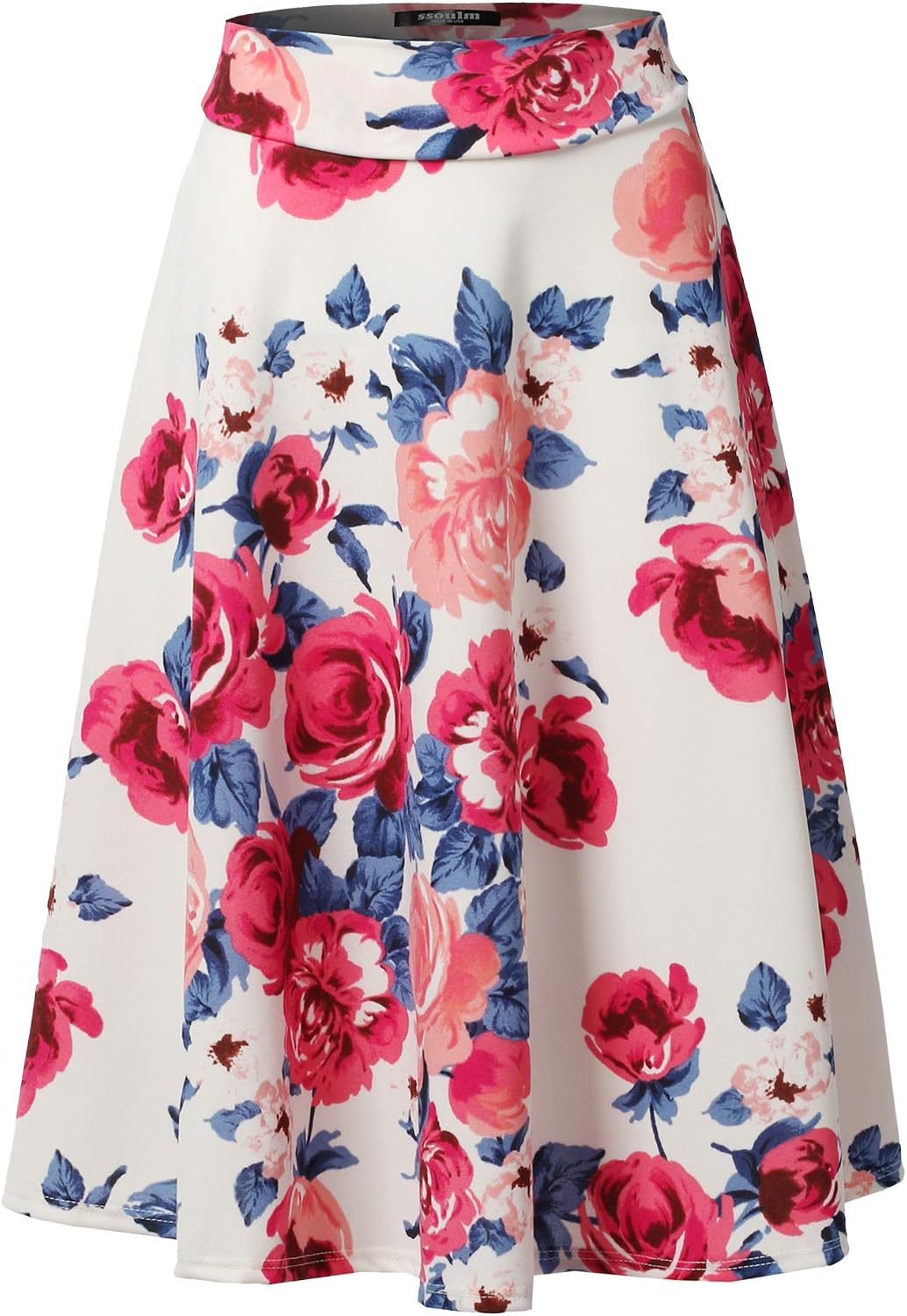 SSOULM stretch high-waist A-line midi skirt, photo 8 of 21