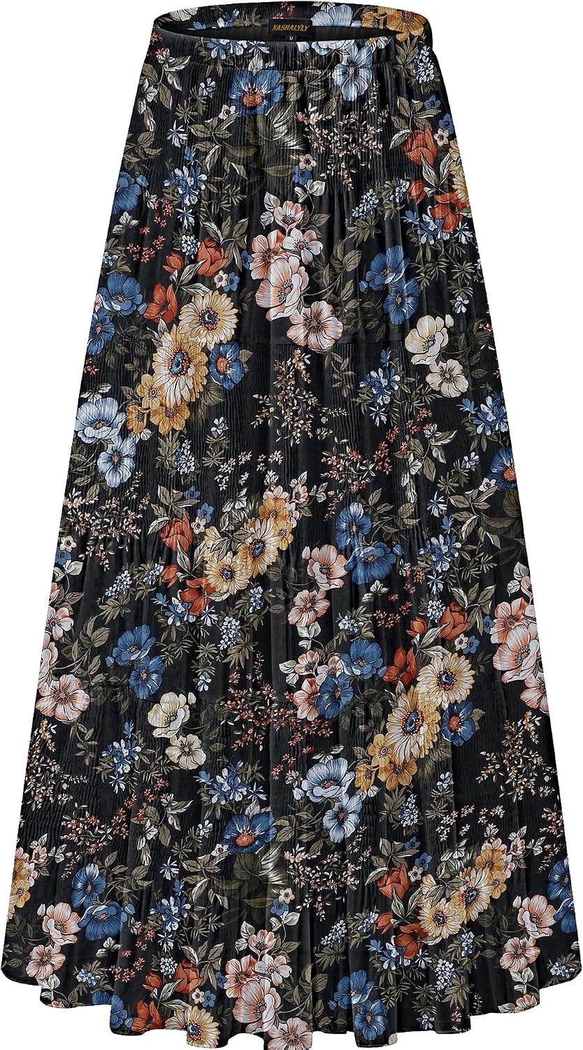 NASHALYLY pleated chiffon A-line maxi skirt, photo 1 of 54