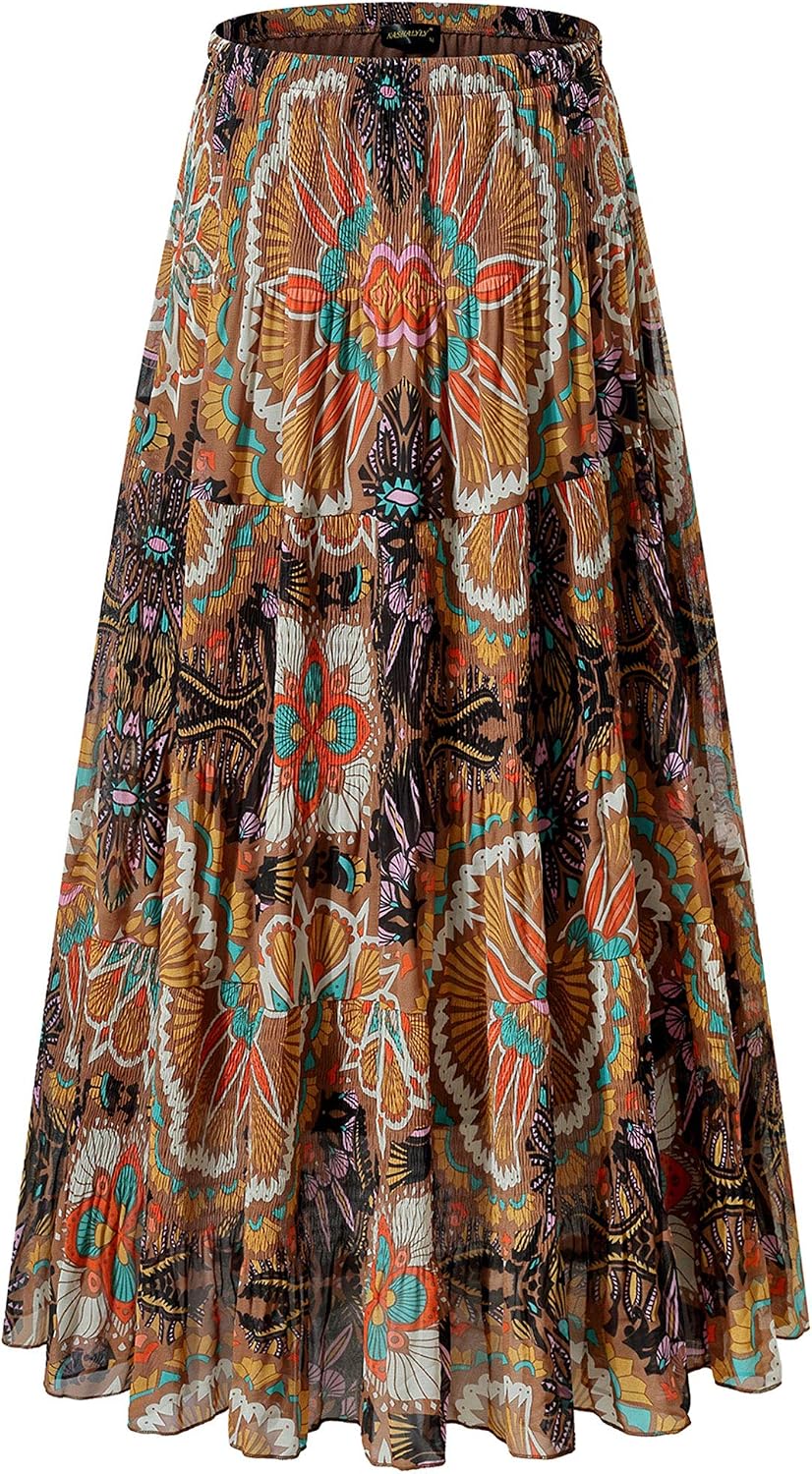 NASHALYLY pleated chiffon A-line maxi skirt, photo 35 of 54