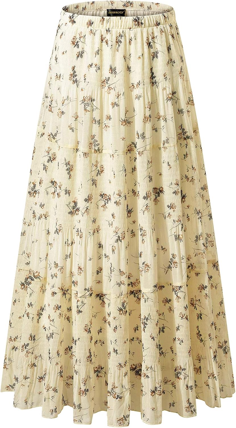 NASHALYLY pleated chiffon A-line maxi skirt, photo 17 of 54