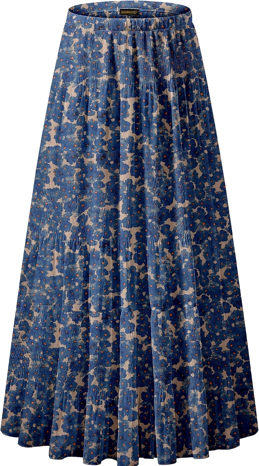 NASHALYLY pleated chiffon A-line maxi skirt, photo 39 of 54