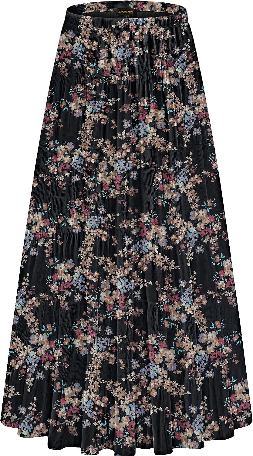 NASHALYLY pleated chiffon A-line maxi skirt, photo 36 of 54
