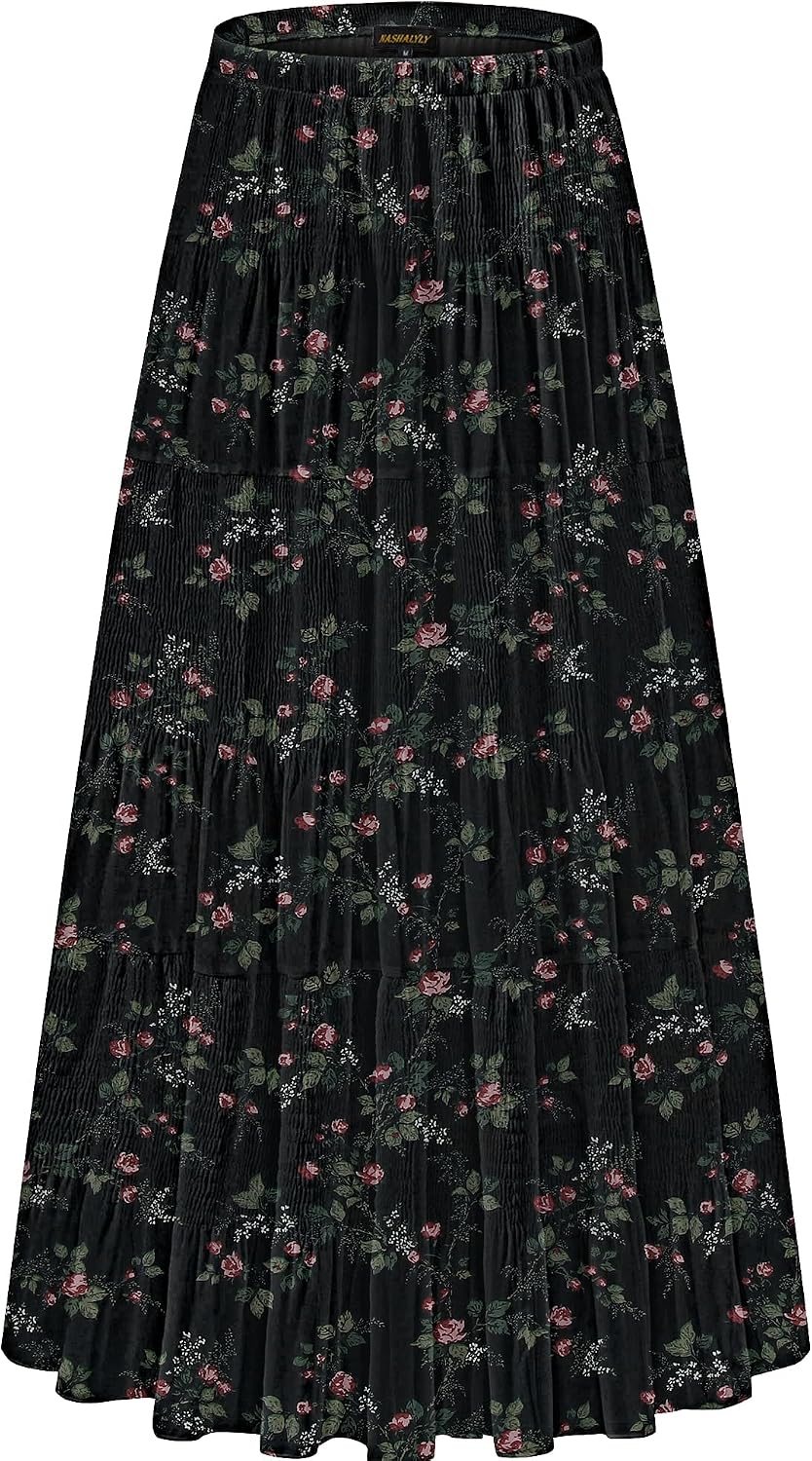 NASHALYLY pleated chiffon A-line maxi skirt, photo 26 of 54