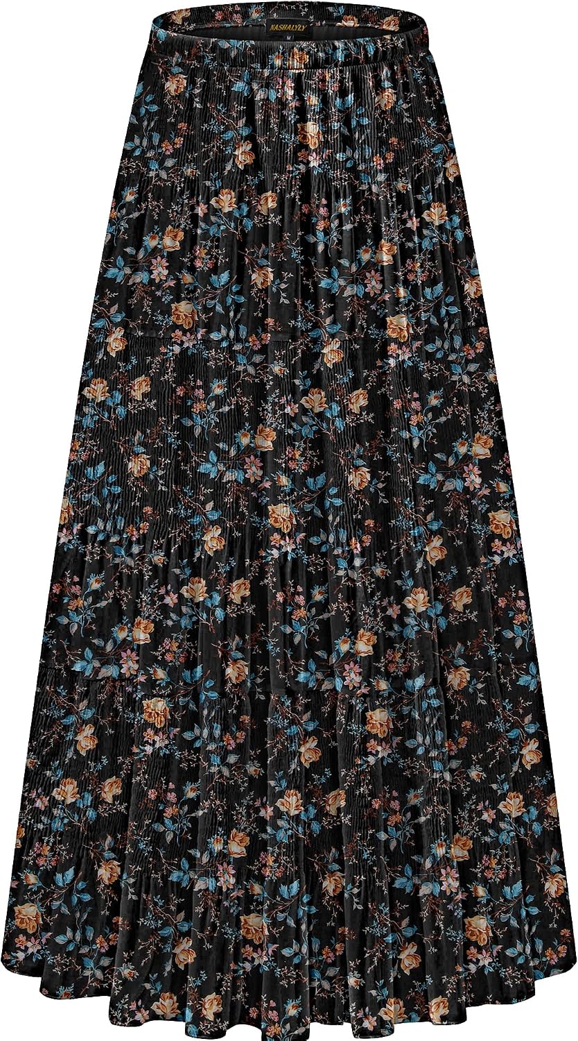 NASHALYLY pleated chiffon A-line maxi skirt, photo 3 of 54