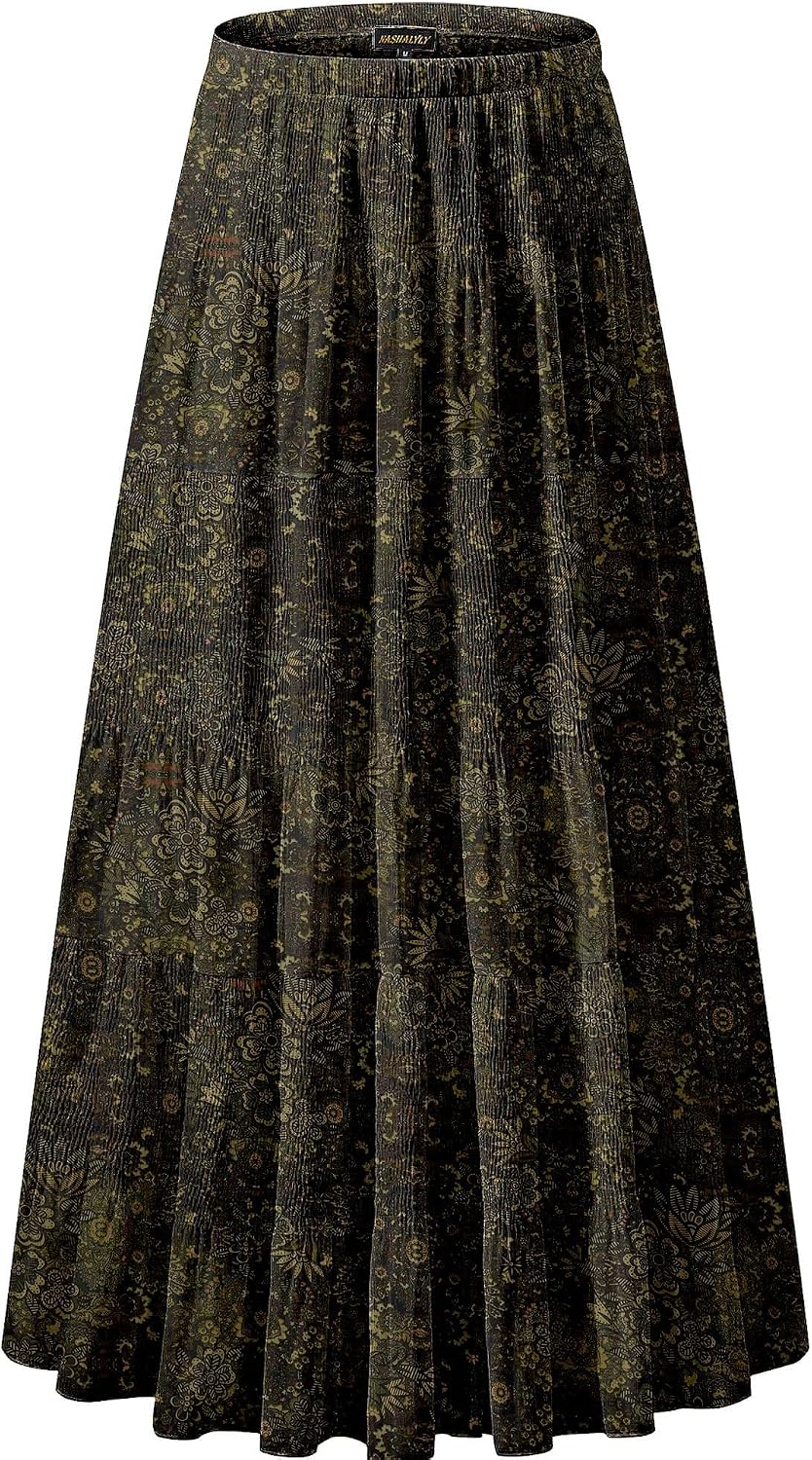 NASHALYLY pleated chiffon A-line maxi skirt, photo 41 of 54