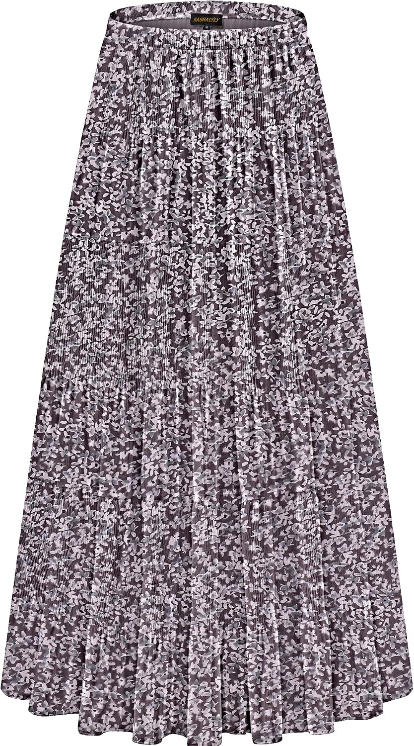 NASHALYLY pleated chiffon A-line maxi skirt, photo 52 of 54