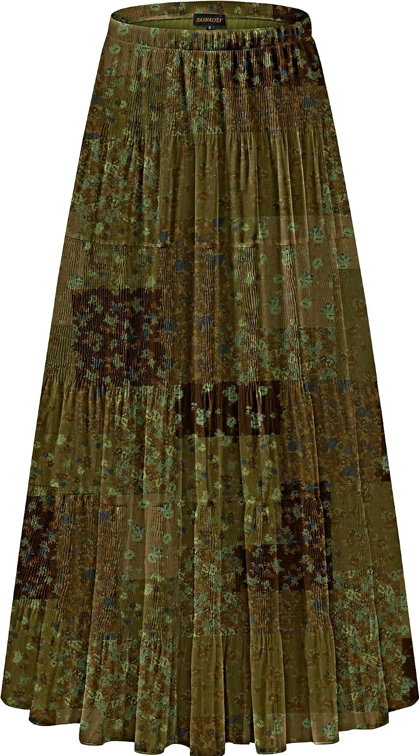 NASHALYLY pleated chiffon A-line maxi skirt, photo 37 of 54