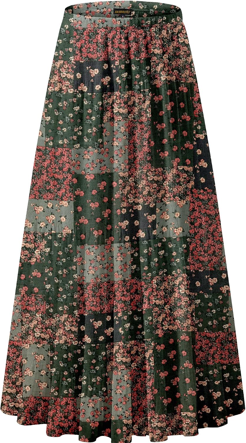 NASHALYLY pleated chiffon A-line maxi skirt, photo 4 of 54