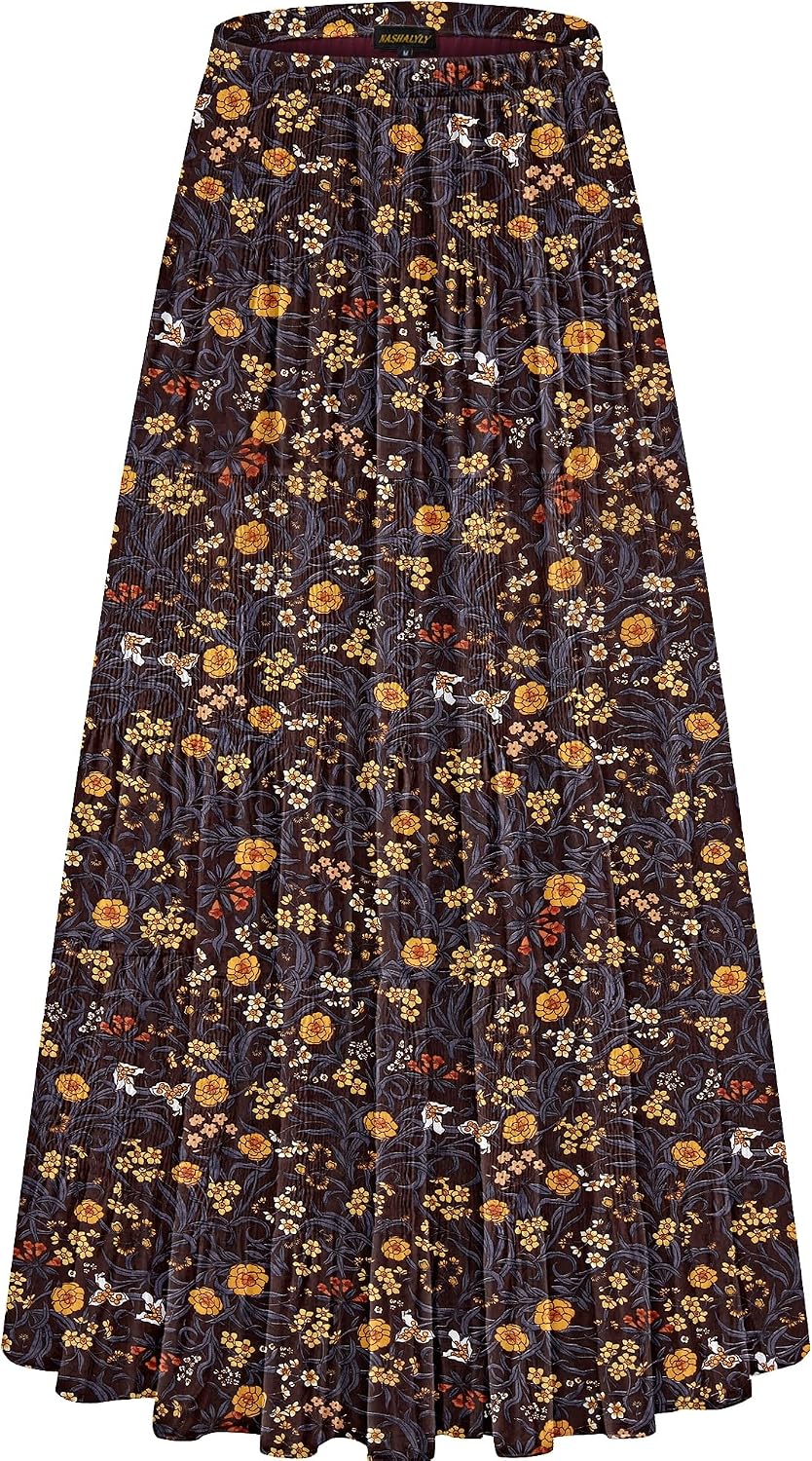 NASHALYLY pleated chiffon A-line maxi skirt, photo 6 of 54