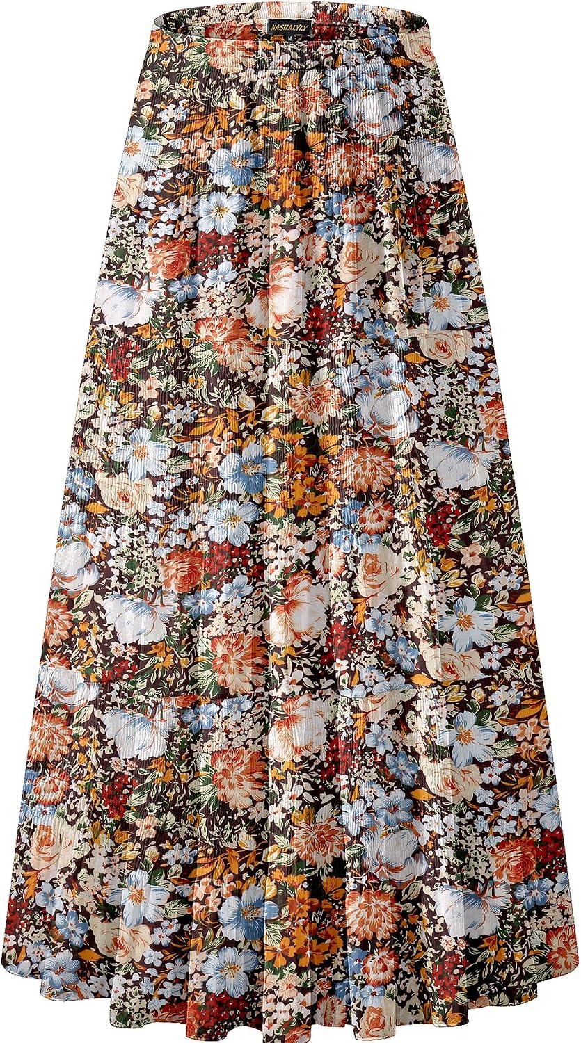 NASHALYLY pleated chiffon A-line maxi skirt, photo 46 of 54
