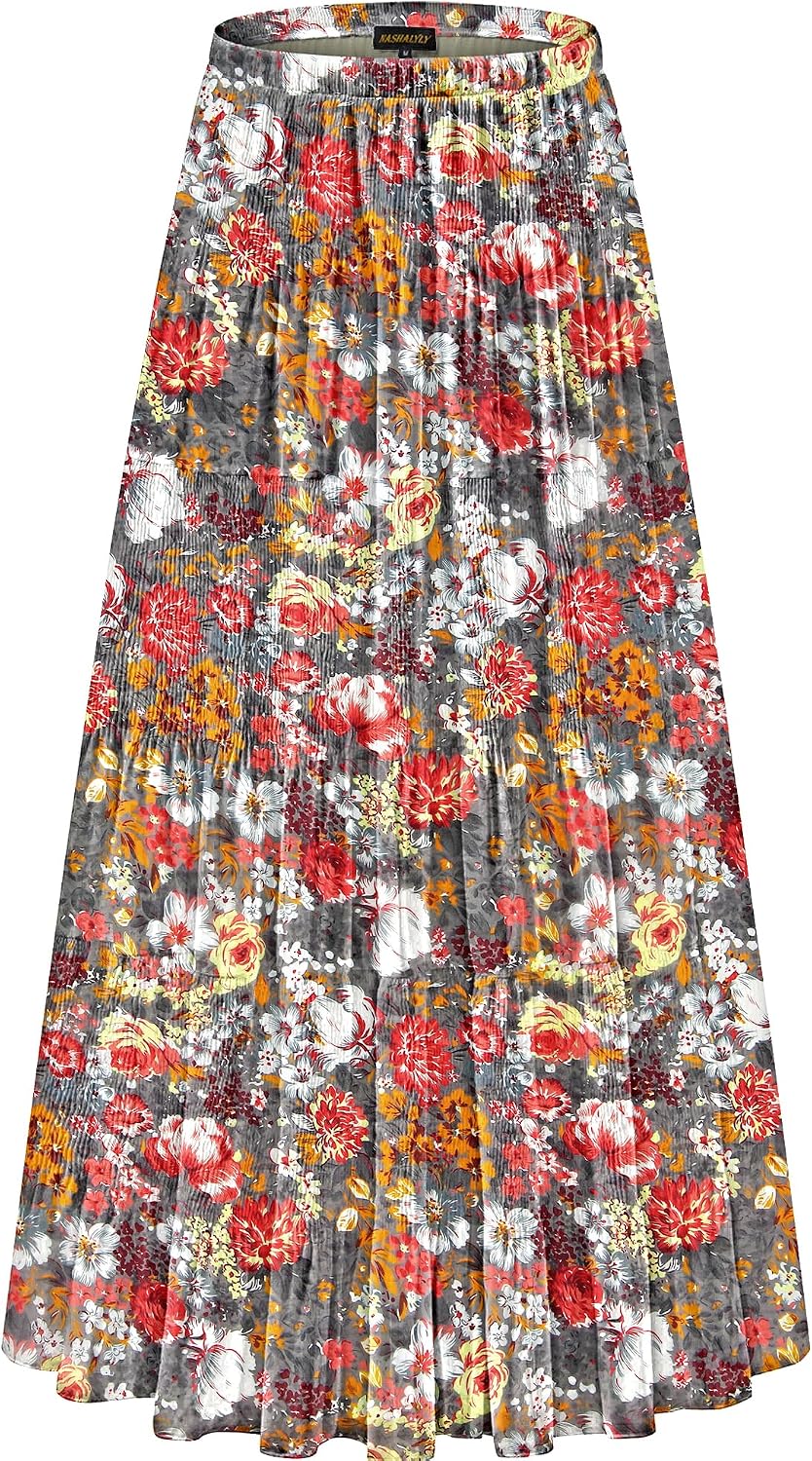 NASHALYLY pleated chiffon A-line maxi skirt, photo 45 of 54