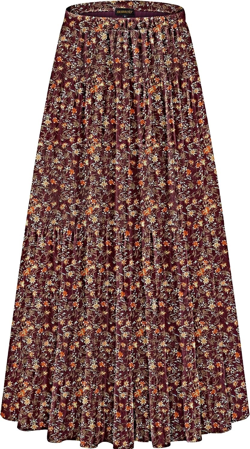 NASHALYLY pleated chiffon A-line maxi skirt, photo 40 of 54