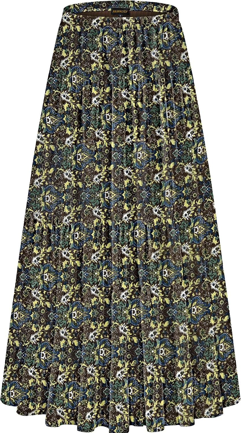 NASHALYLY pleated chiffon A-line maxi skirt, photo 23 of 54