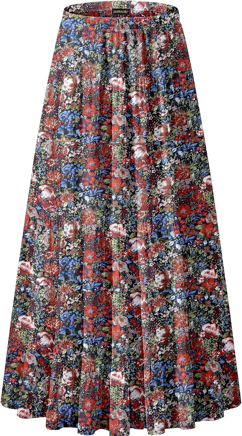 NASHALYLY pleated chiffon A-line maxi skirt, photo 2 of 54