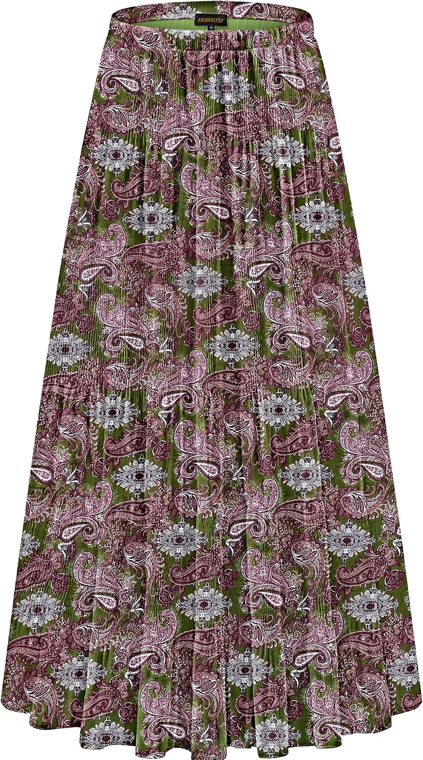NASHALYLY pleated chiffon A-line maxi skirt, photo 53 of 54